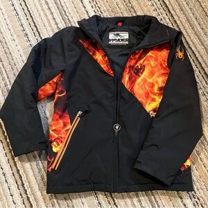 Spyder Black Jacket and matching pants, with Fiery Orange Accents Boys size 14